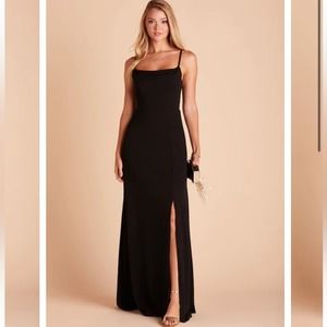 Birdy Grey Ash Cowl Neck Crepe Bridesmaids Dress Black Small New